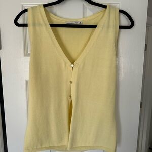 Abercrombie & Fitch Soft Yellow V-Neck Tank Top